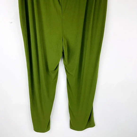 Susan Graver Sz 3XT Tall Plus Liquid Knit Pull On Wide Leg Pants Green - Picture 4 of 10